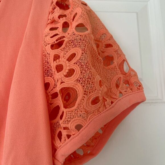 Coral knit sleeves top Shirt Blouse - Picture 7 of 13